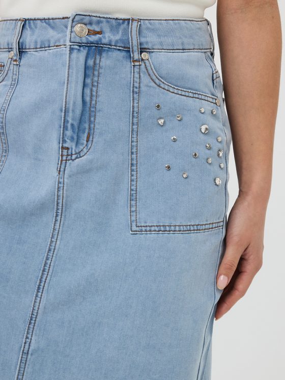 Esqualo Maxi Denim Rok Embellished HS25.12204 jeans blue - Afbeelding 3