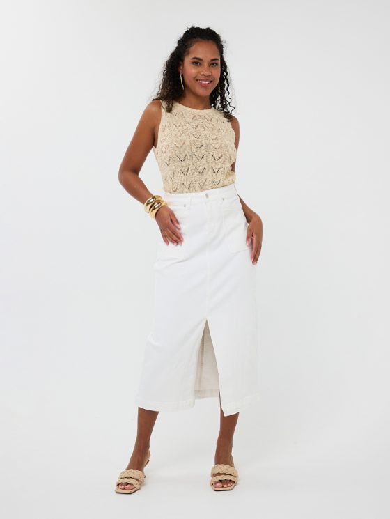 Esqualo Maxi Denim Rok Split HS25.12211 off white