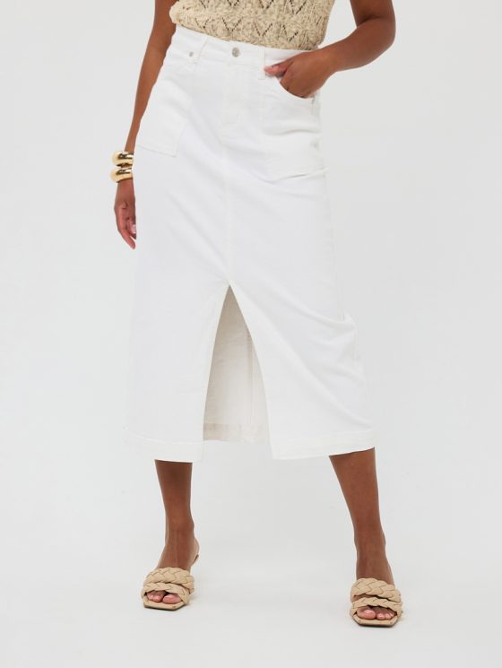 Esqualo Maxi Denim Rok Split HS25.12211 off white - Afbeelding 3