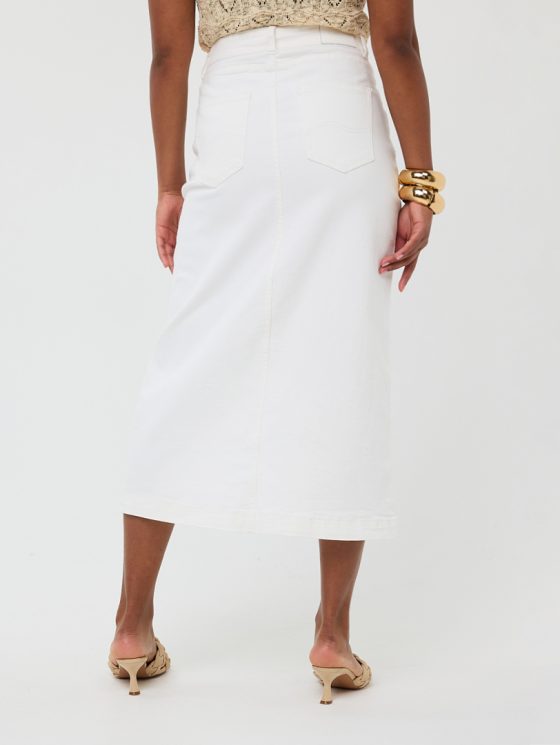 Esqualo Maxi Denim Rok Split HS25.12211 off white - Afbeelding 5