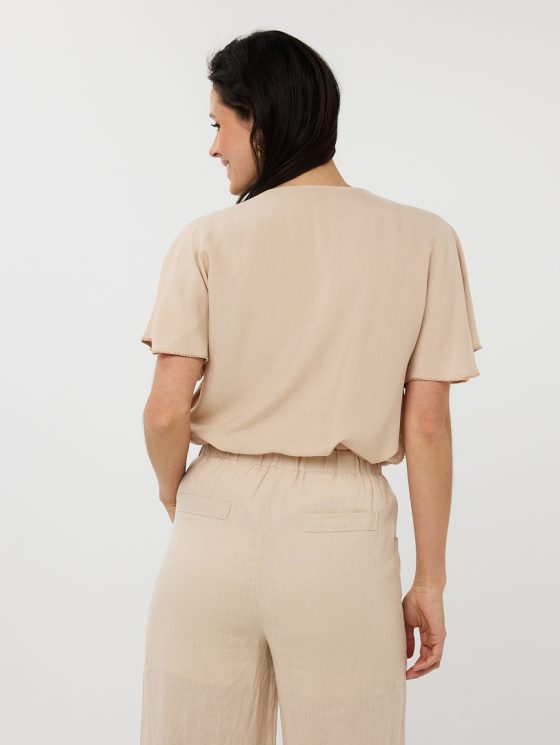 Esqualo Top Embellished HS25.14213 zand - Afbeelding 4