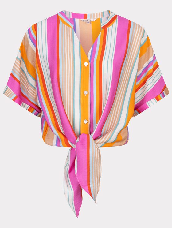 Esqualo Blouse Knot Striped HS25.15200 print - Afbeelding 6
