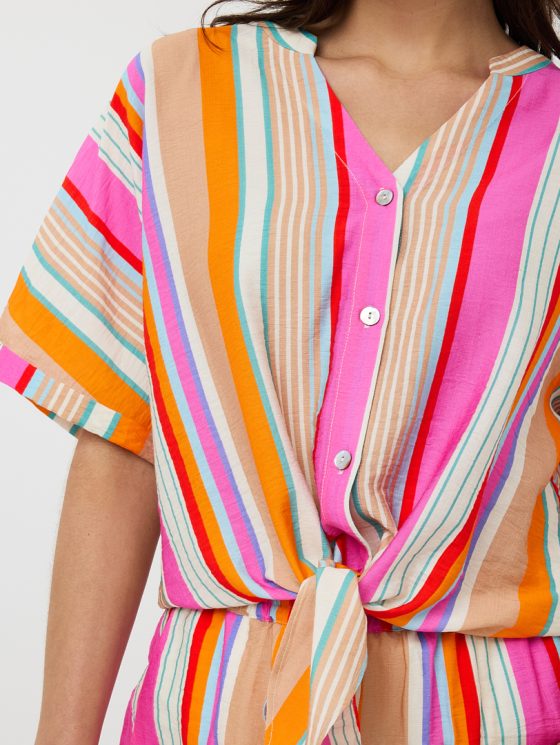 Esqualo Blouse Knot Striped HS25.15200 print - Afbeelding 2