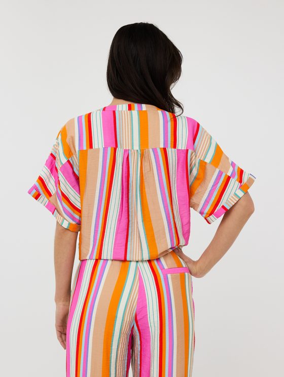 Esqualo Blouse Knot Striped HS25.15200 print - Afbeelding 3