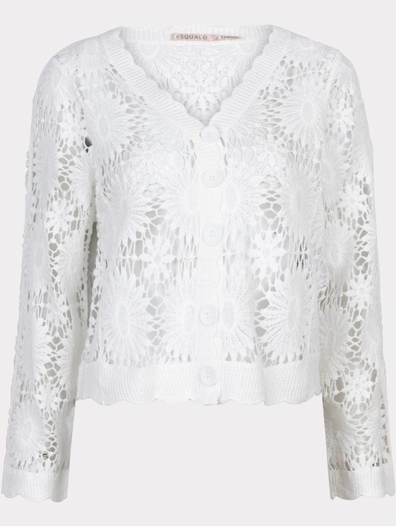 Esqualo Crochet Vest HS25.18204 off white - Afbeelding 5