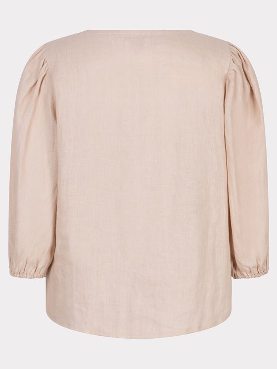 Esqualo Blouse R-neck Linen HS25.28221 zand - Afbeelding 7