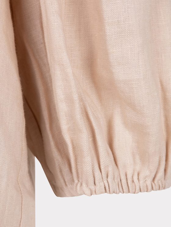 Esqualo Blouse R-neck Linen HS25.28221 zand - Afbeelding 6