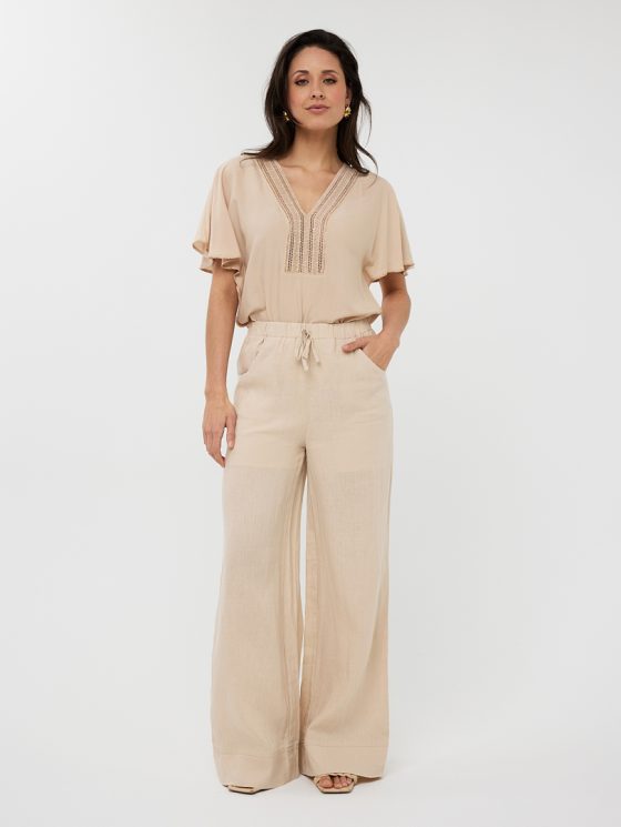 Esqualo Broek Linen HS25.28224 zand - Afbeelding 2