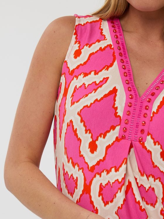 Esqualo Mouwloze Jurk Beads Disco Spark HS25.30201 print - Afbeelding 4
