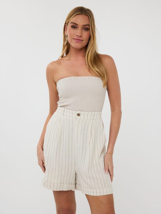 Esqualo Top Smock Bandeau HS25.30204 zand