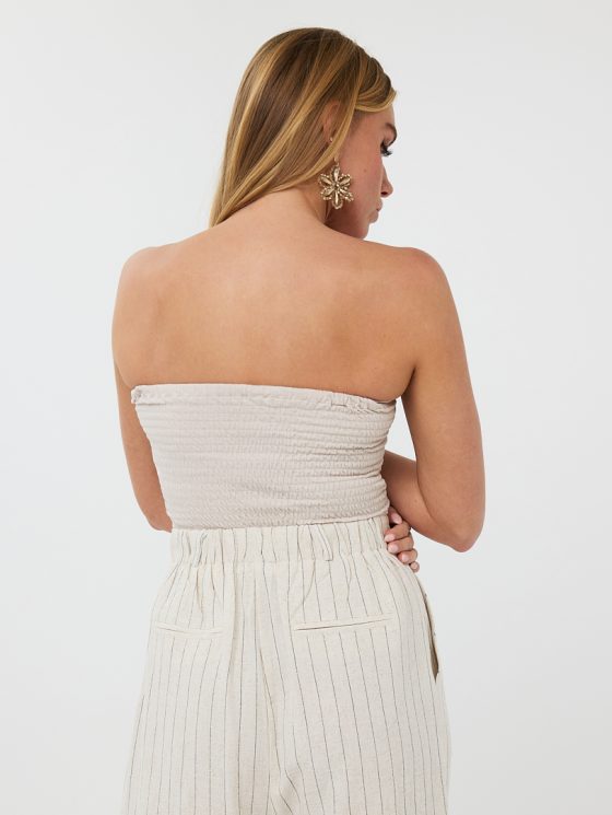 Esqualo Top Smock Bandeau HS25.30204 zand - Afbeelding 3