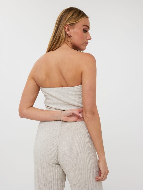 Esqualo Top Bandeau Plisse Glitter HS25.30211 champagne - Afbeelding 4