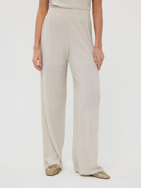 Esqualo Trousers Plisse Glitter Broek HS25.30213 champagne - Afbeelding 2