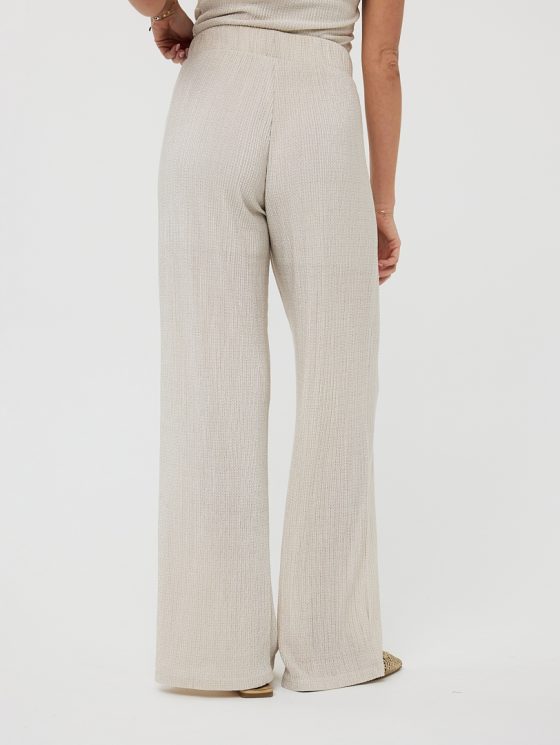 Esqualo Trousers Plisse Glitter Broek HS25.30213 champagne - Afbeelding 4
