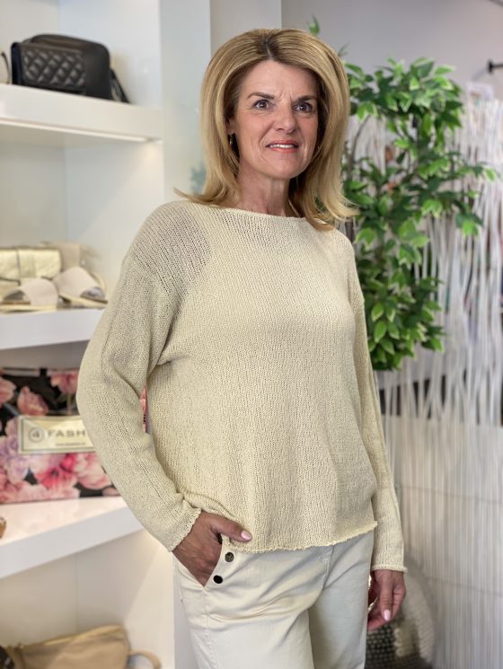 My Essential Wardrobe DivaMW Boxy Knit Pullover zand - Afbeelding 4