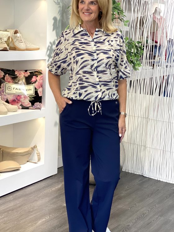 Zoso Leonie Blouse navy sand - Afbeelding 2