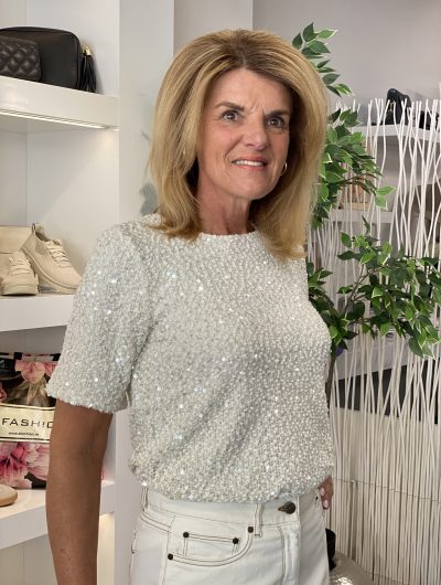 Nukus Octavia Top Paillet off white
