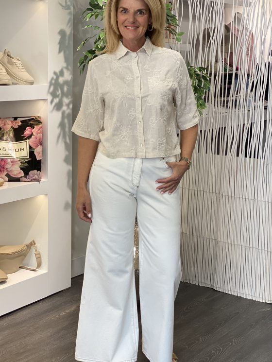 Nukus Lieke Blouse Embroidery zand - Afbeelding 2