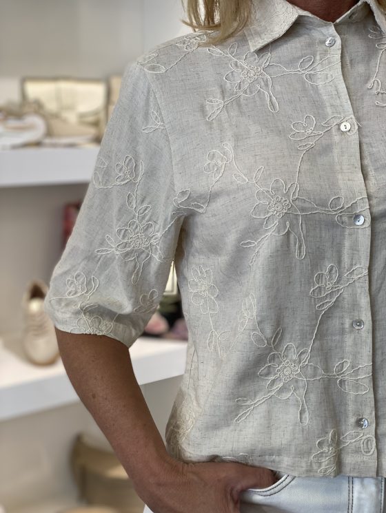 Nukus Lieke Blouse Embroidery zand - Afbeelding 3