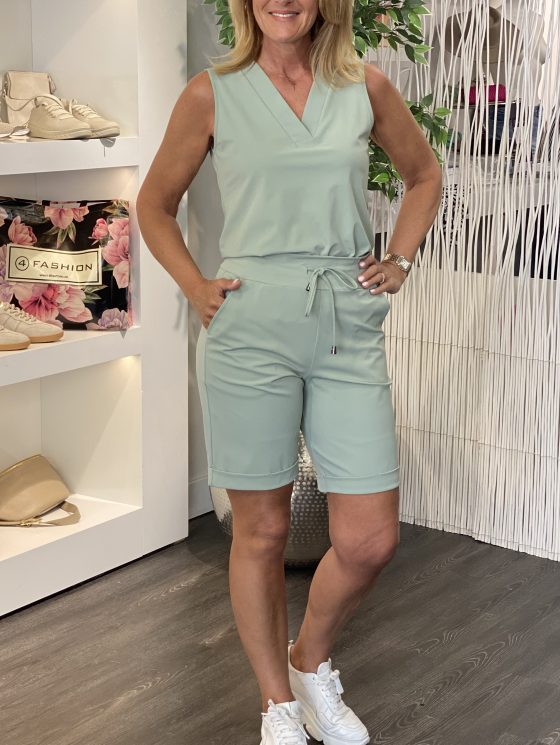 Mi Piace Travelstof Bermuda Broek lilypad groen 202589