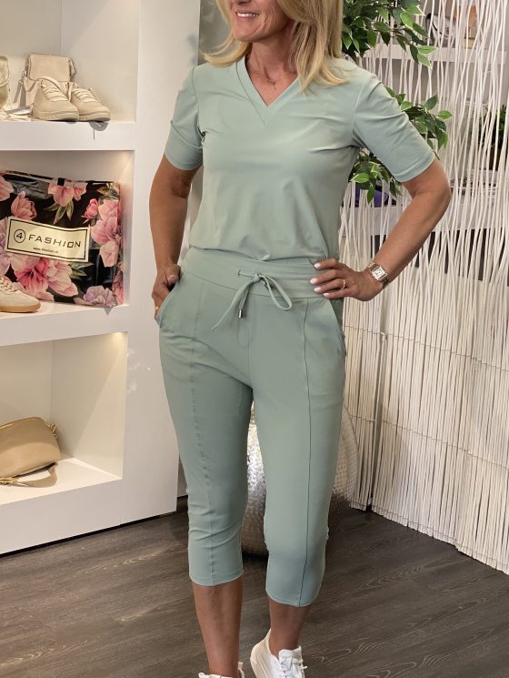 Mi Piace Travelstof Top V-Hals lilypad groen 202271 - Afbeelding 2