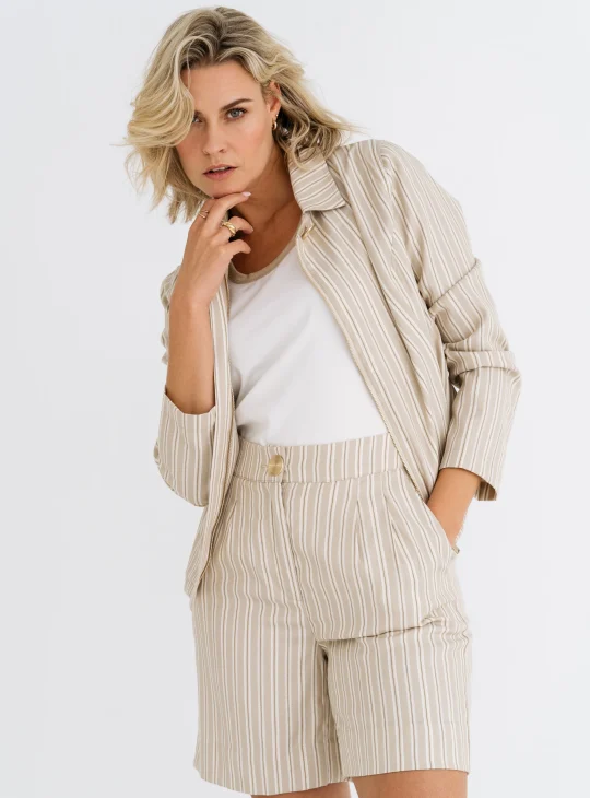 Zizo Narelle Jacket sand gold stripe