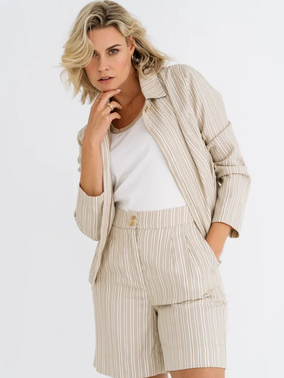 Zizo Narelle Jacket sand gold stripe