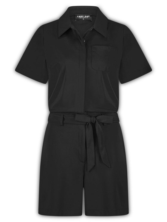 Lady Day Travelstof Yvon Korte Jumpsuit zwart - Afbeelding 5