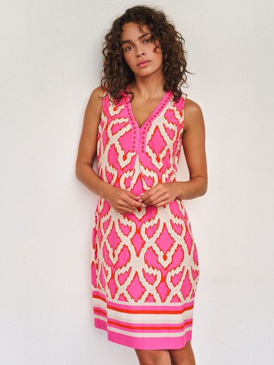 Esqualo Mouwloze Jurk Beads Disco Spark HS25.30201 print