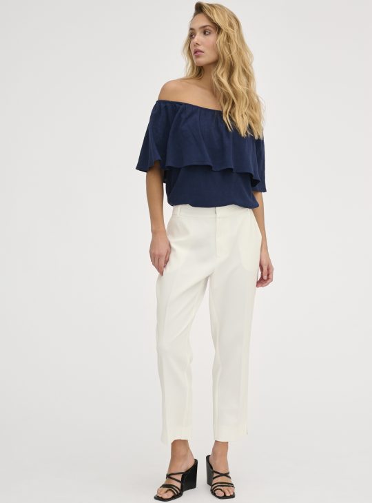 My Essential Wardrobe YolaMW Straight Slit Broek snow white