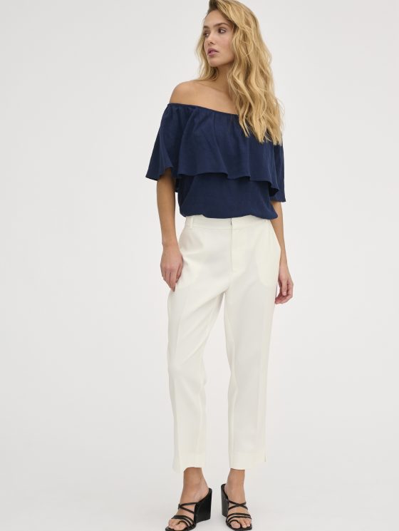 My Essential Wardrobe YolaMW Straight Slit Broek snow white