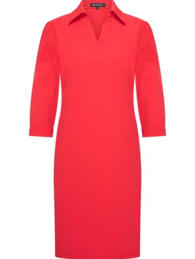 Mi Piace Travelstof Jurk Recht Model 202442 rood