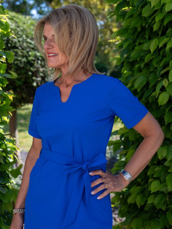 Mi Piace Travelstof Tuniek Jurk met Tailleband cobalt 202245 - Afbeelding 4