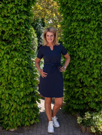 Mi Piace Travelstof Tuniek jurk  met Tailleband donkerblauw 202245