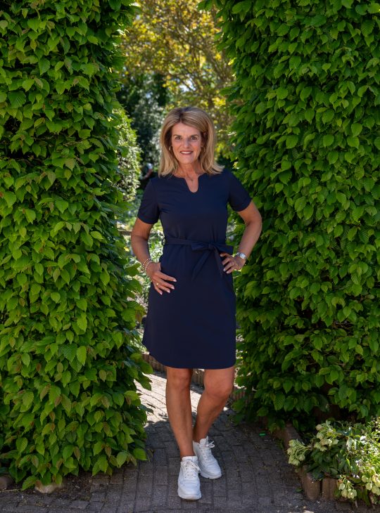 Mi Piace Travelstof Tuniek Jurk met Tailleband donkerblauw 202245