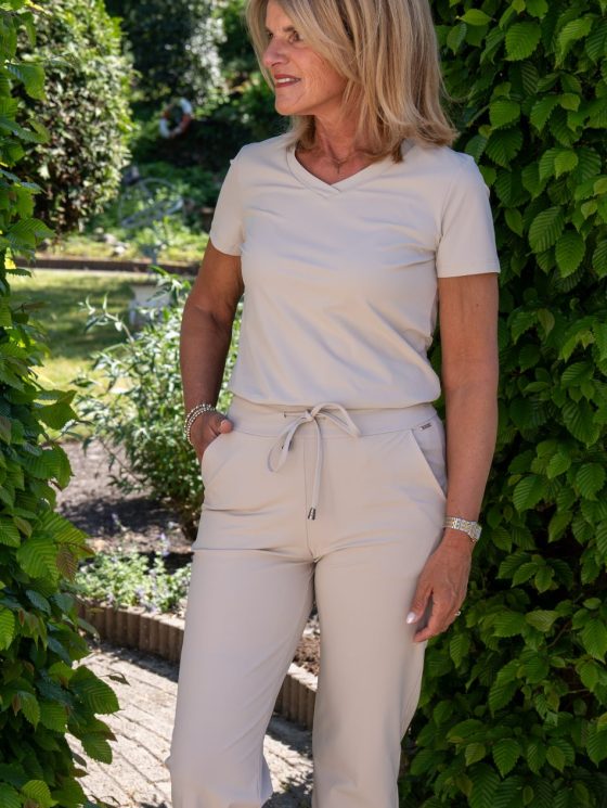 Mi Piace Travelstof Broek dikkere kwaliteit beige 202136 - Afbeelding 3