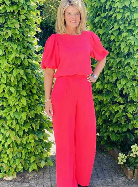Azzurro Wijde Broek 5950 koraalrood