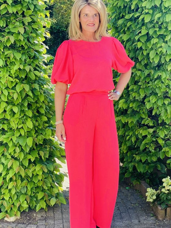 Azzurro Wijde Broek 5950 koraalrood