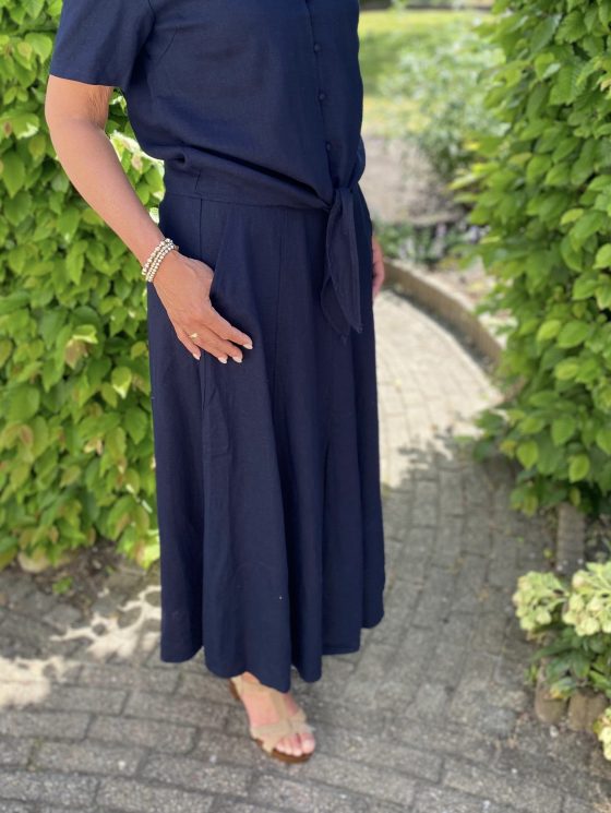 Freequent Lava Linnen Rok navy blazer - Afbeelding 3