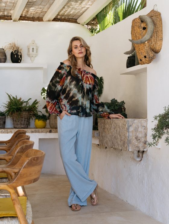 Co Woman Jacinta Wijde Broek light denim - Afbeelding 4