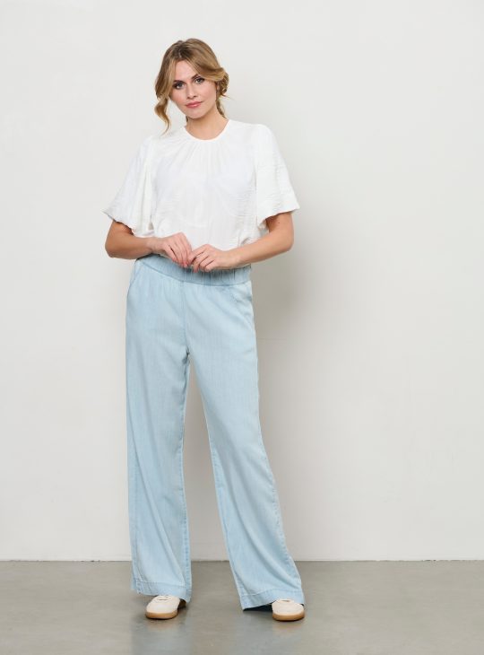 Co Woman Jacinta Wijde Broek light denim