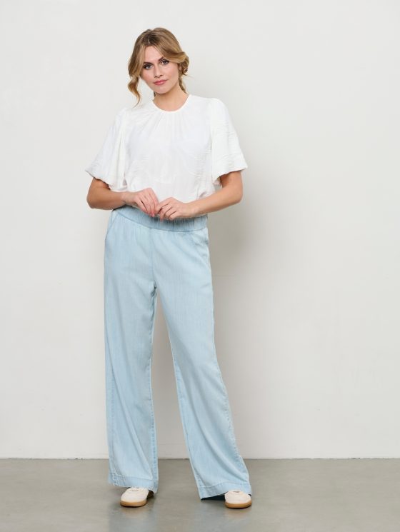Co Woman Jacinta Wijde Broek light denim
