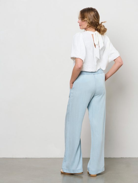 Co Woman Jacinta Wijde Broek light denim - Afbeelding 2