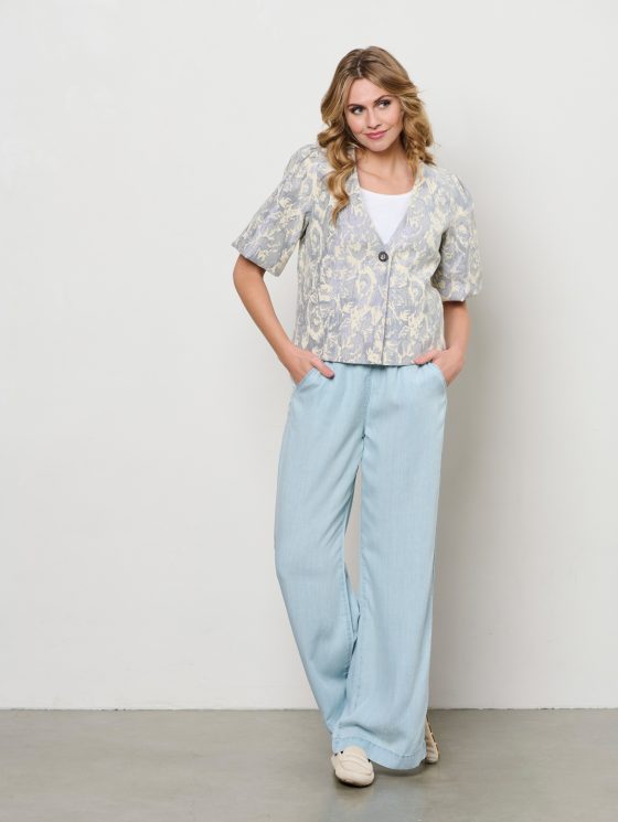 Co Woman Jacinta Wijde Broek light denim - Afbeelding 3