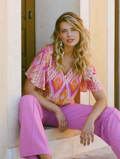 C&S Florence Top super pink/color mix