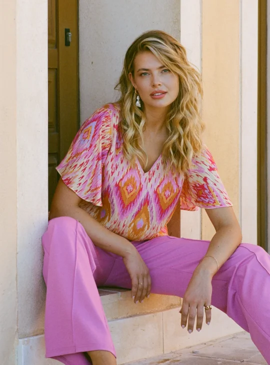 C&S Florence Top super pink/color mix