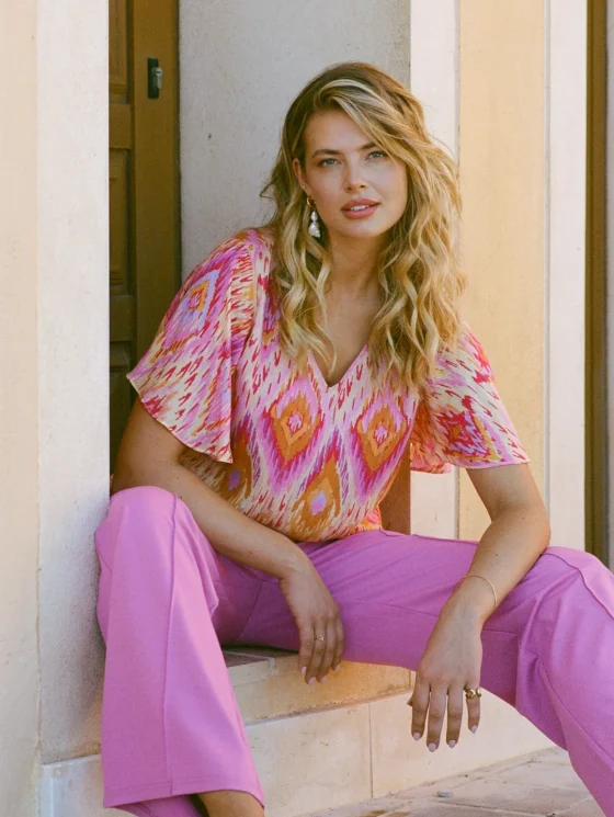 C&S Florence Top super pink/color mix