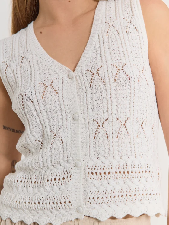 Freequent Fraya Gilet brilliant white - Afbeelding 4