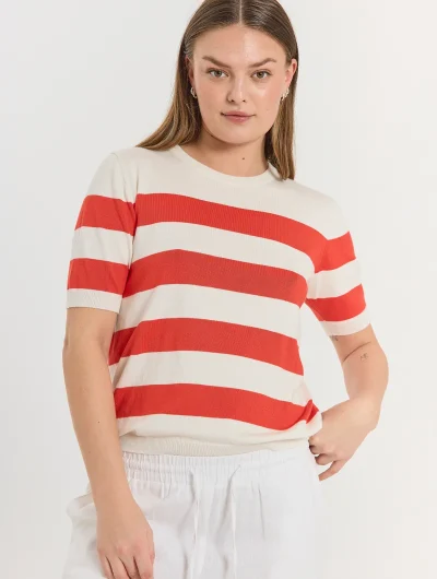 Freequent Pixie Pullover star off white w. bittersweet