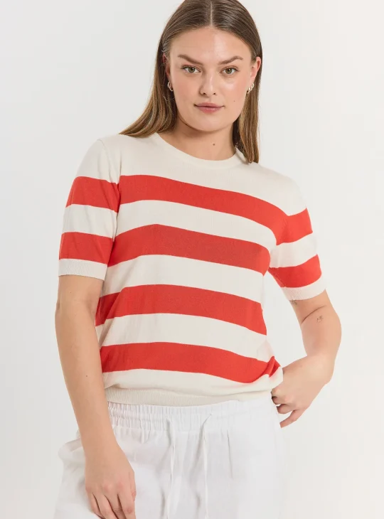 Freequent Pixie Pullover star off white w. bittersweet